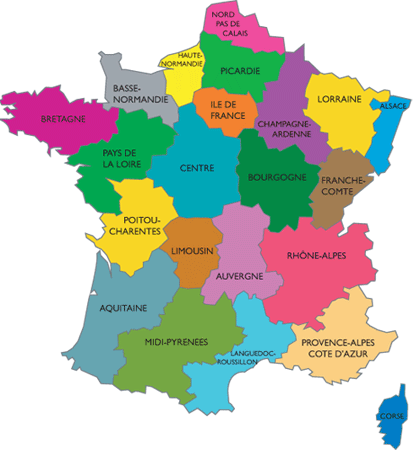 Map of new French Regions
